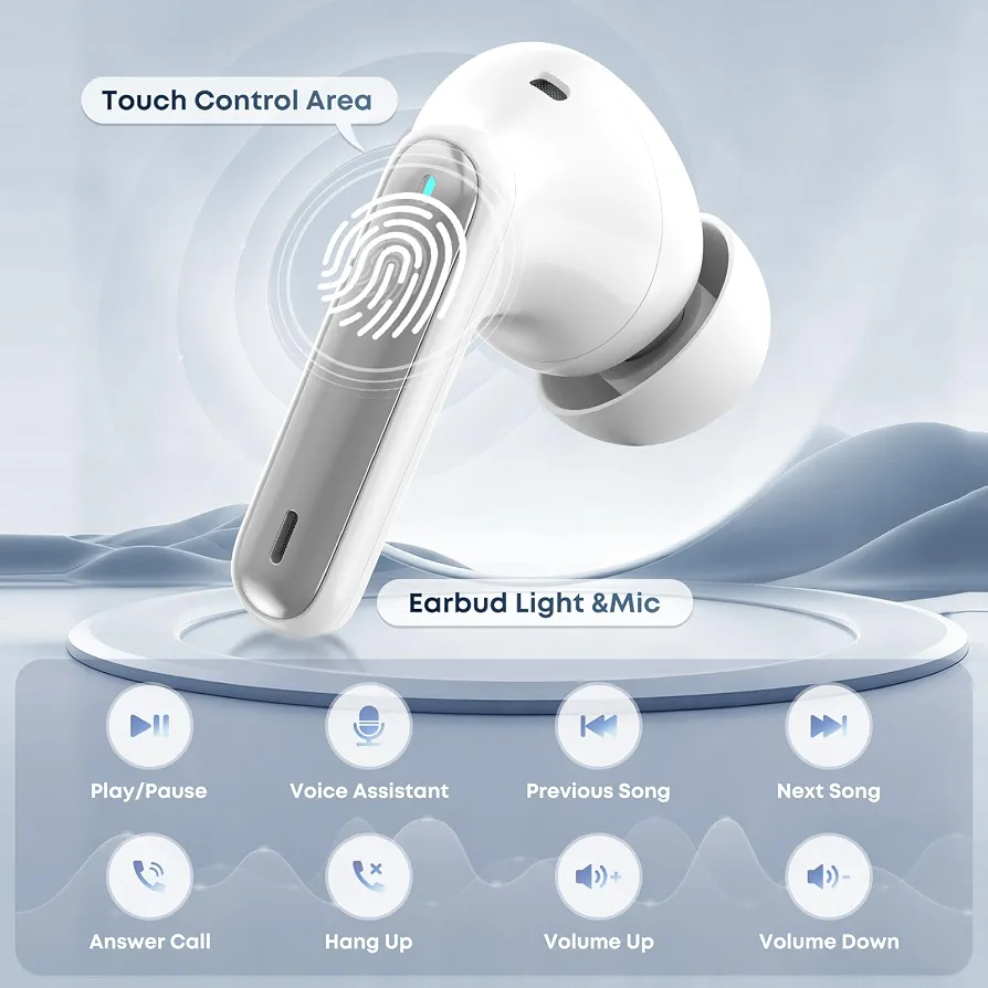 Wireless Bluetooth 5.3 Earbuds with LED Digital Display, 50-Hour Playtime, HiFi Stereo Sound, ENC Noise Reduction & IPX7 Waterproof Design - Image 6