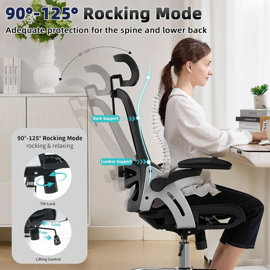 Best Fizzin Ergonomic Office Chair with 3D Armrests & Adjustable Lumbar Support - Image 2