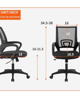 BestOffice Ergonomic Mid-Back Office Chair – Breathable Mesh Desk Chair