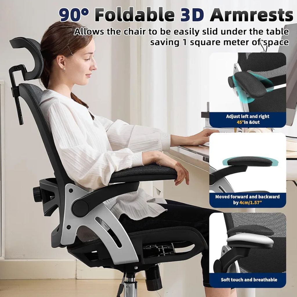 Best Fizzin Ergonomic Office Chair with 3D Armrests & Adjustable Lumbar Support - Image 7