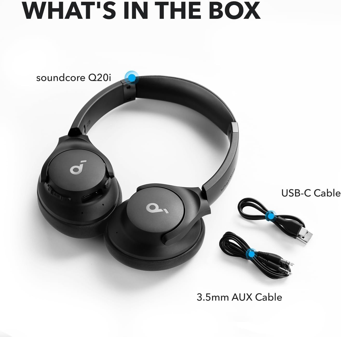 Soundcore by Anker Q20i Hybrid Active Noise Cancelling Over-Ear Headphones – Black, white and pink - Image 4
