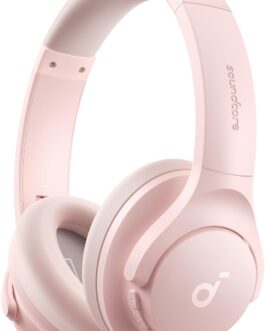 Soundcore by Anker Q20i Hybrid Active Noise Cancelling Over-Ear Headphones  – Black, white and pink